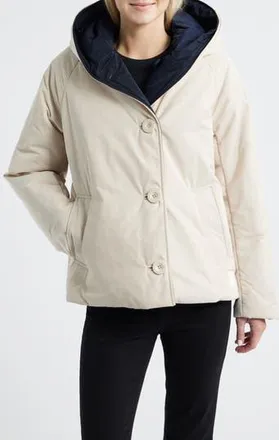 OOF Wear Memory Nylon Water Repellent Reversible Jacket in Panna/Blu at Nordstrom Rack, Size Large