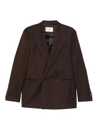 Manuel Ritz double-breasted blazer - men - Virgin Wool/Elastane/Viscose - 52 - Brown