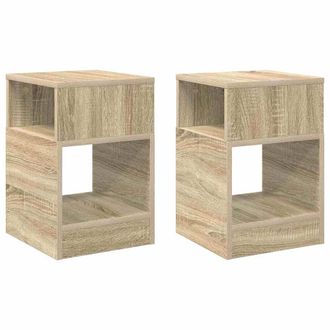 vidaXL Mesa Auxiliar 2 Pcs Roble Sonoma 30,5 X 30 X 45 Cm Vidaxl
