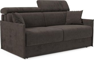 Divani.Store Miryam Sof&aacute; Cama Con Reposacabezas Reclinables En Suave Tejido Antimanchas T31 149 Cm Negro