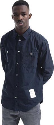 Norse Projects Silas Tab Series Shirt - Heren - Casual Overhemden - Blauw - L - Katoen - Overhemden