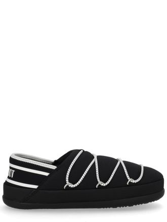 Moon Boot Black Logo Slippers