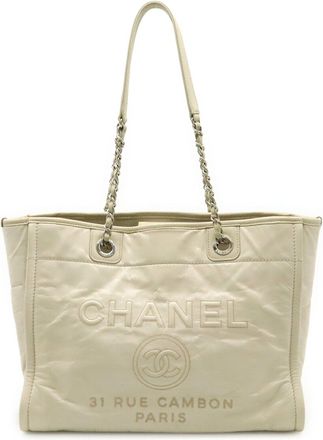 Chanel Leather Shoulder Bag Tote Bag (Pre-Owned)