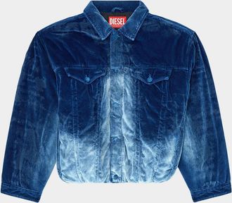 Diesel Men & apos;s Degrade Velvet Trucker Jacket