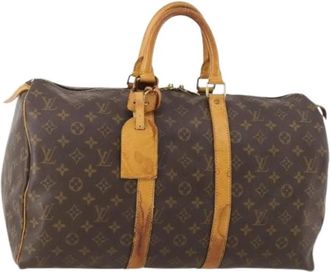 Louis Vuitton Pre-owned Boston Bag - Dames - Vintage Weekendtas - Bruin - ONE Size - Leer - Vintage