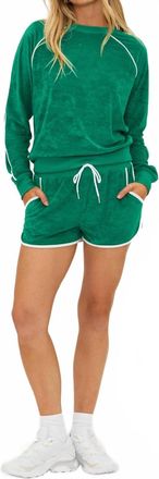 Beach Riot Rynn Velour Short In Green