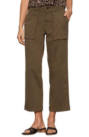 Sanctuary Ranger Relaxed Straight Leg Stretch Cotton Crop Pants in Burnt Olive Green at Nordstrom, Size 32 P