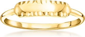 Canaria Canaria Italian 10kt Yellow Gold Diamond-Cut Bar Ring