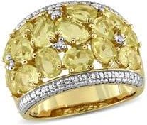 Delmar Lemon Quartz & Diamond Wide Band Ring in Yellow/Gold at Nordstrom Rack, Size 7