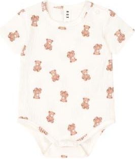 Huxbaby Beary Snuggly Newborn Romper in Almond Milk at Nordstrom, Size 0-3M Au