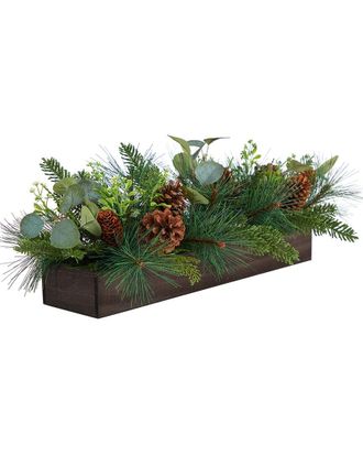 Nearly Natural 30in Evergreen Pine And Pine Cone Artificial Christmas Centerpiece Arrangement