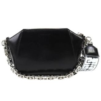 Givenchy Pre-owned Antigona XS 4G Print Graffiti Leren Schoudertas - Dames - Pre-owned - Zwart - Maat: ONE Size Leer