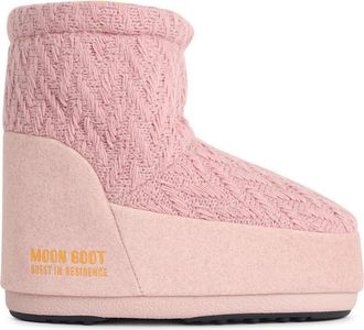 Moon Boot Icon Low Nolace Knit rosa Stoffstiefel