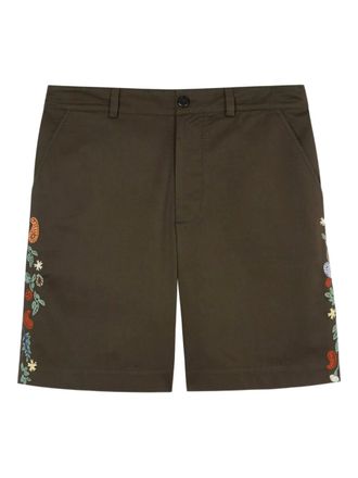 Paul Smith embroidered cotton shorts - men - Cotton - 30 - Green