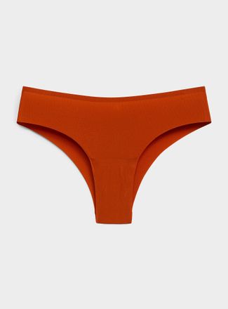 Miiyu Womens Mini-rib laser-cut Brazilian panty Recycled nylon