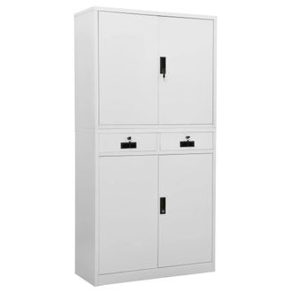 Berkfield Home Office Cabinet Light Grey 90x40x180 cm Steel | Size: 90 x 40 x 180 cm
