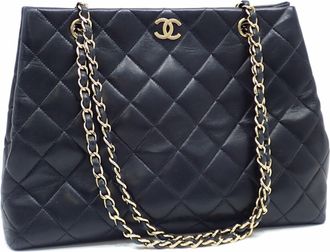 Chanel Black Leather Tote Bag (Pre-Owned)