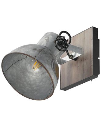 Eglo Eglo Barnstaple 1 Light Wall Light With Distressed Zinc & Black Finish