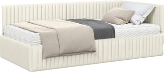 vidaXL Estructura De Cama Esquina Con Colch&oacute;n 2 Uds. Crema 90 X 200 Cm Vidaxl
