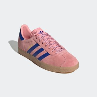 adidas Sneaker ADIDAS ORIGINALS GAZELLE, Damen, Gr. 38,5, rosa (semi pink spark, lucid blau, pure sulfur), Leder, Synthetik, Schuhe Sneaker