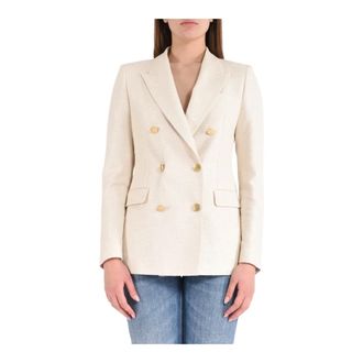Tagliatore Blazers, female, Beige, Size: L double-breasted jacket model j-paris