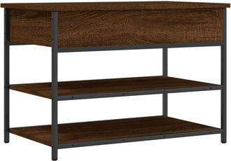 vidaXL Banco zapatero madera de ingeniería roble ahumado 70x42,5x50 cm vidaXL