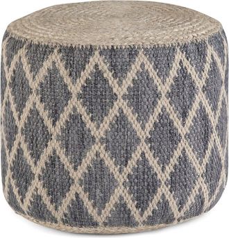 Simpli Home Edgeley Boho Round Pouf