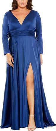 Mac Duggal Plus V-Neck A-Line Gown