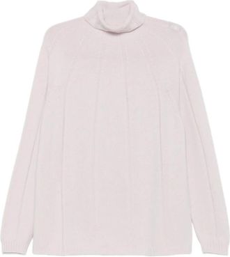 Le Tricot Perugia Roll-neck Trui - Dames - Coltruien - Roze - XL - Truien & Vesten