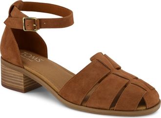 Toms Jaclyn Ankle Strap Fisherman Sandal in Brown at Nordstrom, Size 7.5