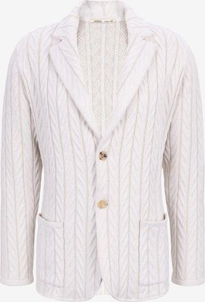 Maurizio Baldassari Einrehiger Zopfstrickblazer