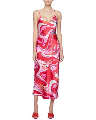 L'agence Lagence Seri Die Mid Length Silk Slip Dress