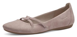 Tamaris Ballerina TAMARIS Caterina, Damen, Gr. 36 (3,5), rosa (ros&eacute;), Lederimitat, Schuhe Ballerina, Flats, Festtagsmode, Slipper mit Gummizugriemchen