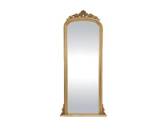 Vente-Unique Grande Specchio In Legno Di Paulownia Con Modanature - H.180 Cm - Oro - Merry