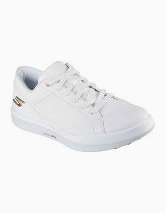 Skechers Womens Skechers GO GOLF Drive 12 Leather Womens White/Gold Golf Shoes - Size: 7