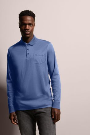 Bugatti Herren Polo met lange mouwen en fijne tweekleurige gestructureerde look