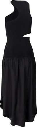 Stella McCartney Zijde Maxi Jurk met Uitsnijdingen - Dames - Casual kleedjes - Zwart - M - Kleedjes