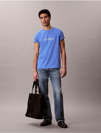 Calvin Klein Jeans Calvin Klein Mens City Skyline Graphic Classic T-Shirt - Blue - 2XL