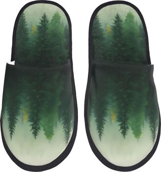 Generic Camping Slippers Fog Tree Soft Hotel Slippers Reusable Anti-Slide Slipper For Travel Holiday Women M