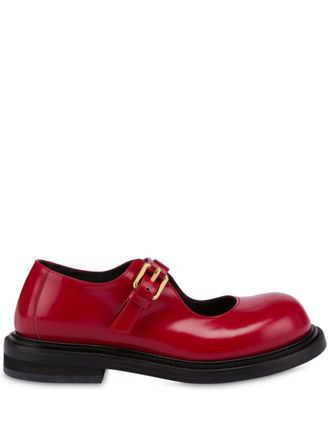 Moschino buckled loafers - women - Calf Leather/Calf Leather/Calf Leather - 37 - Red