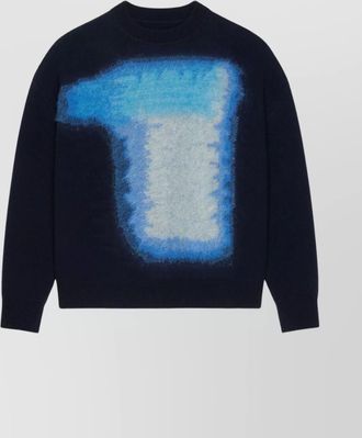 Givenchy abstract pattern crewneck sweater with ribbed finish