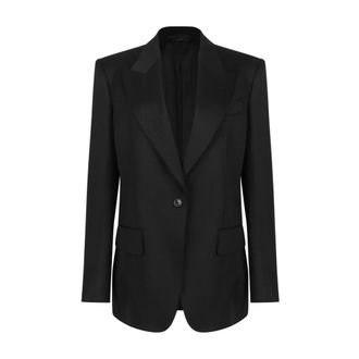 Tom Ford Blazers, female, Black, M, Black Single Breasted Blazer