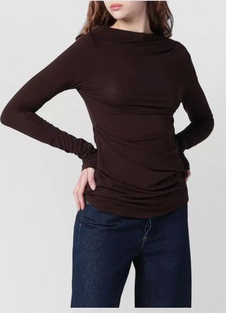 Entire studios long sleeves round neck ruched top