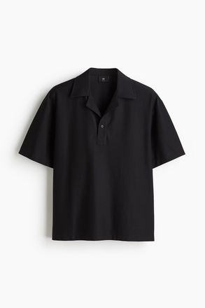 H&M Poloshirt in Loose Fit - Schwarz