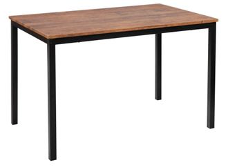 Nordlys Mesa de comedor estilo industrial en aceto y madera marr&oacute;n