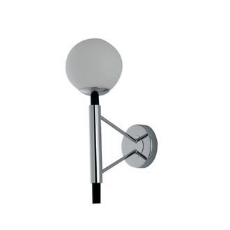 Netlighting Hammond Globe Wall Lamp Chrome Opal White E14 in Silver
