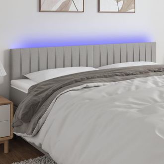 vidaXL Cabecero Con Led De Tela Gris Claro 200x5x78/88 Cm Vidaxl