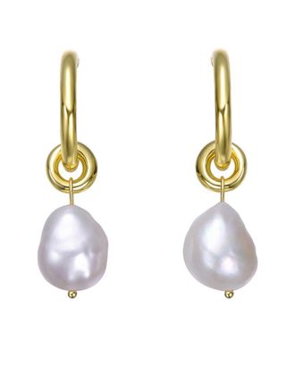 Rachel Glauber 14K Pearl Dangle Earrings