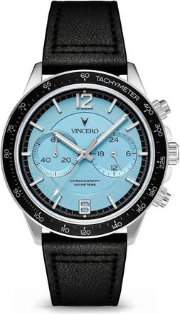 Vincero The Apex Prism Chronograph Leather Strap Watch, 42mm in Jet Stream at Nordstrom