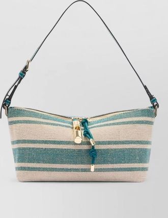 Furla shoulder bag striped pattern silk hardware
